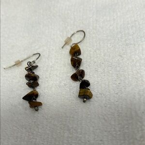 Elegant Brown Stone Earrings